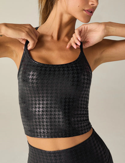 Beyond Yoga Houndstooth Slim Racerback Cropped Tank